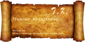 Thurner Krisztofer névjegykártya